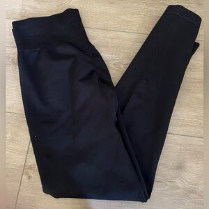 Black Ribbed Full Length Leggings